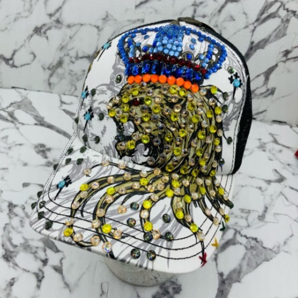 Men’s Lion King Rhinestone Trucker Hat by Rebel Spirit NWT